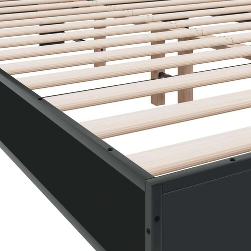 vidaXL Okvir kreveta crni 120 x 200 cm od konstruiranog drvo i metal Cene