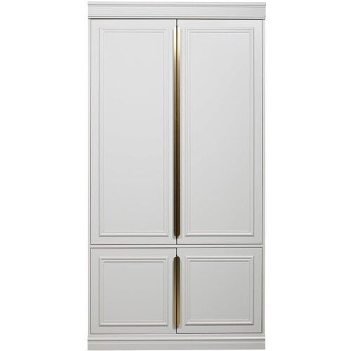 BePureHome Svetlo siva garderobna omara iz masivnega bora s krilnimi vrati 110x215 cm Organze – Cene