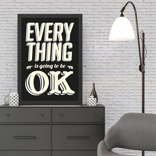 Wallity Uokvirena slika Sve je u redu, 35x45 cm Cijene