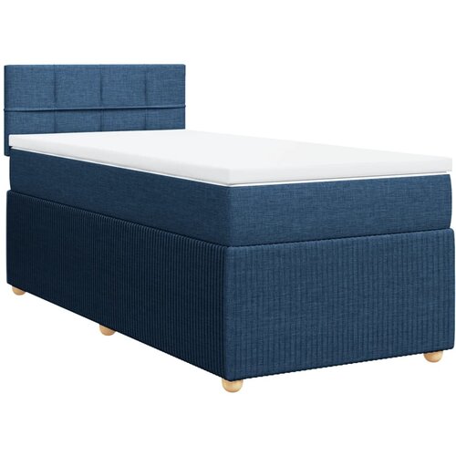 VidaXL Krevet s oprugama i madracem plavi 90 x 190 cm od tkanine Slike