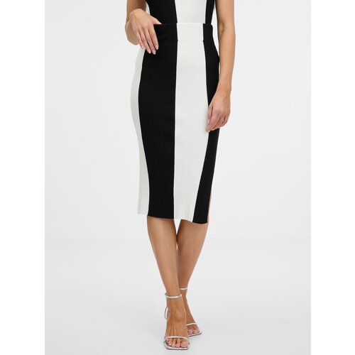 Orsay Black and white women's striped skirt - Women's Cene