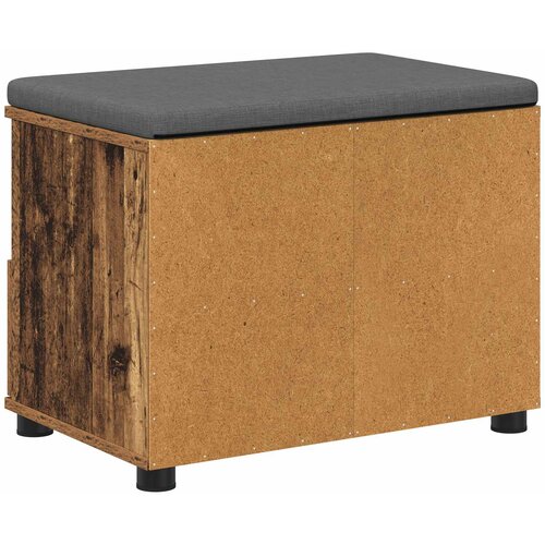  Klupa za hodnik s jastukom s policom Staro drvo 60 x 38 x 46 cm Slike