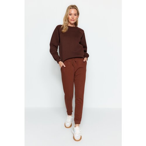 Trendyol Brown Basic Jogger Thick Normal Waist Knitted Sweatpants Slike