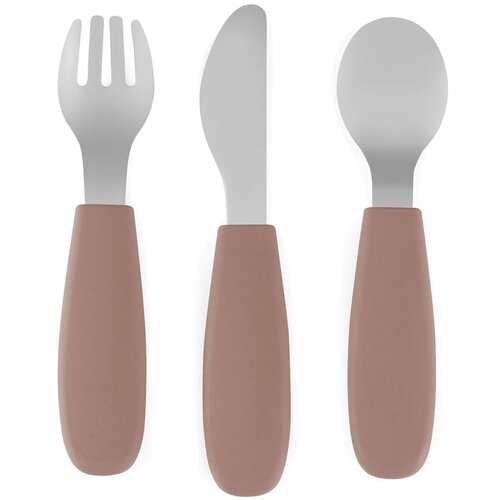 Petite&Mars Set pribora za jelo od nehrđajućeg čelika sa silikonskom ručkom 12 m+ Take&Match, Velvet Latte Cijene