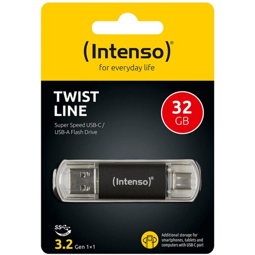  (Intenso) USB Flash drive 32GB, USB 3.2, USB-C, USB-A, Twist Line - USB3.2-32GB/Twist Line Cijene