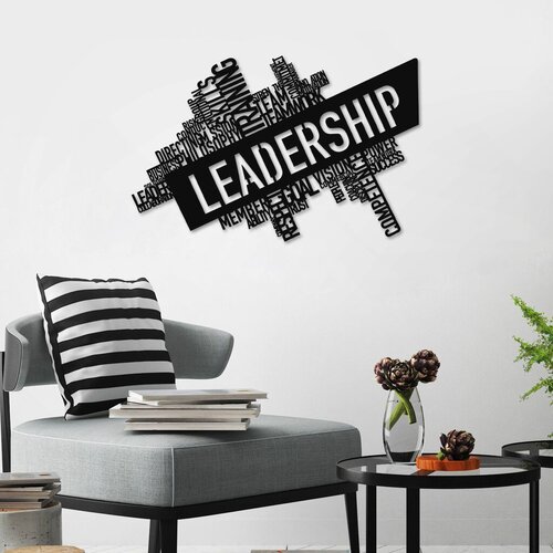 Wallity zidna dekoracija leadership, 80 x 51 cm, crna Cene