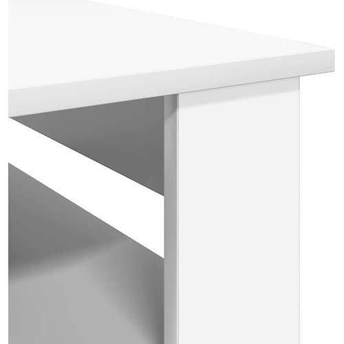  Stolić za kavu s pohranom Bijelo 96 x 54 x 44 cm Konstruirano drvo Slike