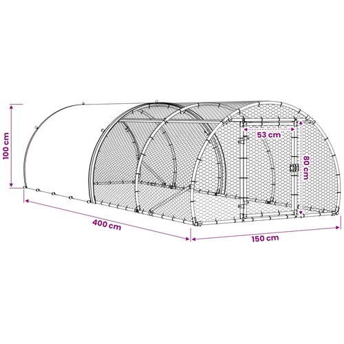  Koko&amp;scaron;injac Srebrna 400 x 150 x 100 cm Pocinčani čelik Slike