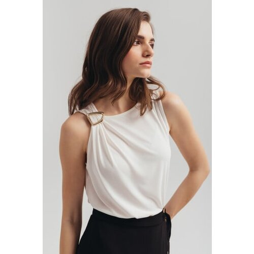 Legendww elegantna bela bluza sa zlatnim detaljem Cene