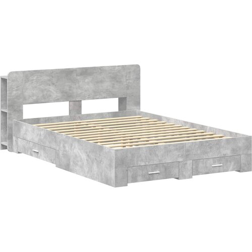  Okvir kreveta s pohranom Betonska siva 150 x 200 cm Slike