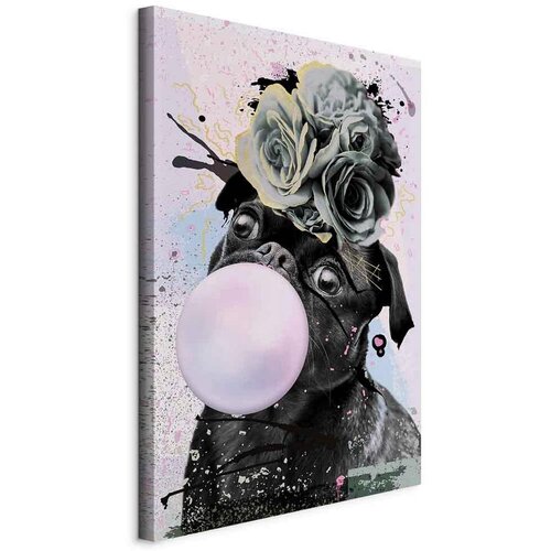 Artgeist Slika Na Platnu Pug With Bubble Gum Cene