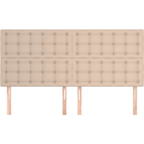  Uzglavlja 4 kom boja cappuccina 100x5x78/88 cm od umjetne kože Slike