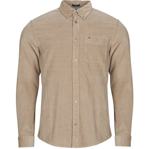 Tommy Jeans Srajce z dolgimi rokavi TJM REG BABY CORD SHIRT EXT Bež Slike