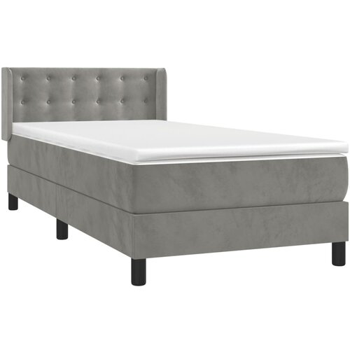 Box spring krevet s madracem svjetlosivi 90x190 cm bar&amp;scaron;unasti Slike