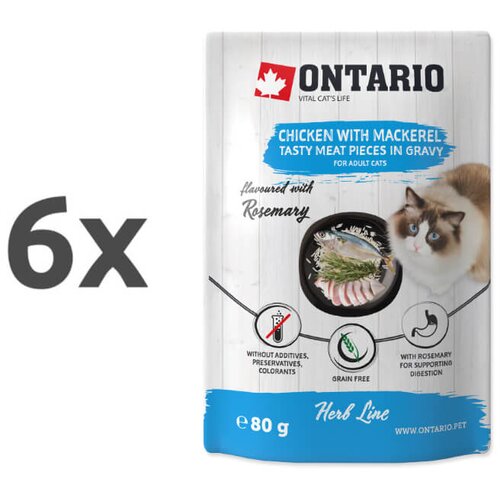 Ontario Cat Herb Line vrečka - pi&scaron;čanec in sku&scaron;a - 80 g 6 x 80 g Cene
