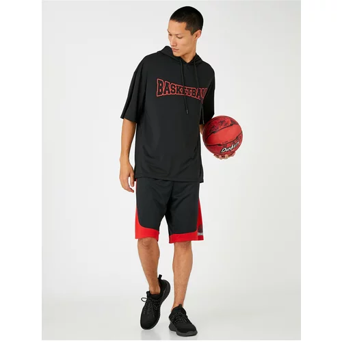 Koton Hooded Sports T-Shirt Basketball Printed