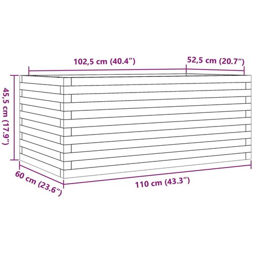  Vrtna sadilica vo&amp;scaron;tano smeđe boje 110x60x45 5 cm od borovine Slike