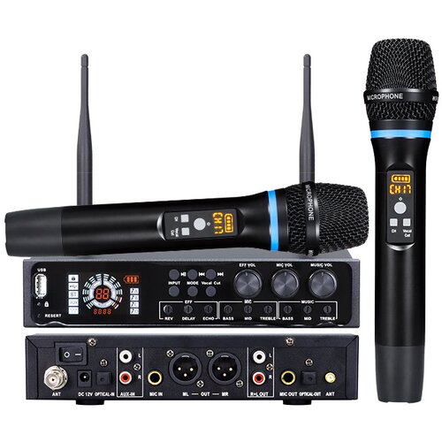 INF Vse-v-enem brezžični mikrofonski sistem z Bluetoothom za poroke, karaoke Black, (21275667) Cene