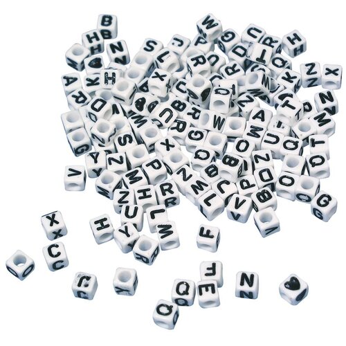 RAYHER Perle črke, plastične, kocke, bele, 5x5 mm, 40 g, (20633684) Cene