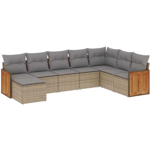 VidaXL 8-dijelni set vrtnih sofa od poliratana s jastucima bež Slike