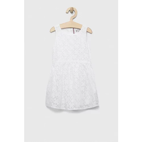 Tommy Hilfiger Dječja haljina boja: bijela, mini, širi se prema dolje