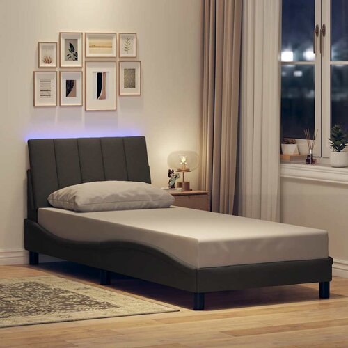 VidaXL Posteljni okvir brez vzmetnice temno siv 90x190 cm blago Slike