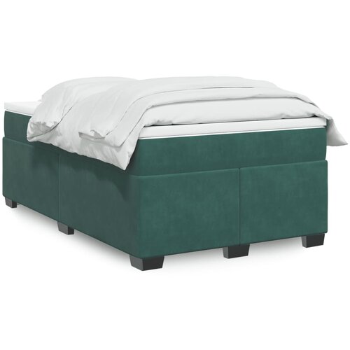 VidaXL Box spring postelja z vzmetnico temno zelena 120x200 cm žamet Slike