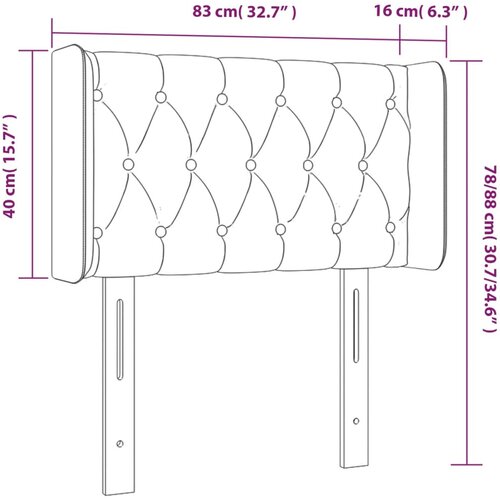  LED uzglavlje plavo 83x16x78/88 cm od tkanine Slike