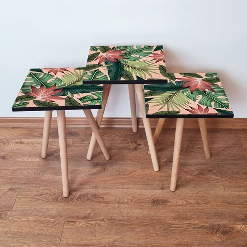 Hanah home set klub stočića 3Shp351, 3 komada, Boja hrasta Cene
