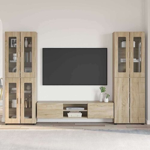  Set TV komoda s ladicama Sonoma hrast Konstruirano drvo Cijene