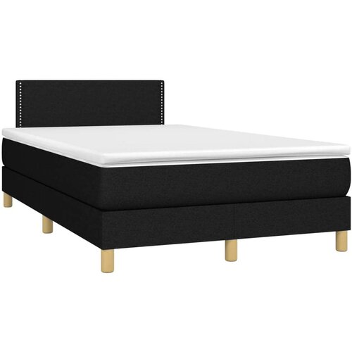 VidaXL Krevet box spring s madracem crni 120 x 190 cm od tkanine Slike