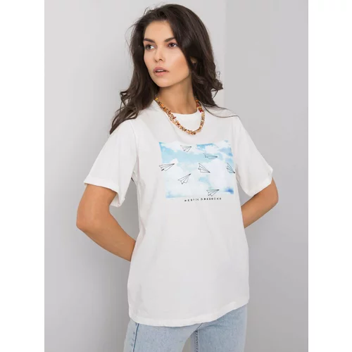Fashion Hunters Women's white T-shirt with print