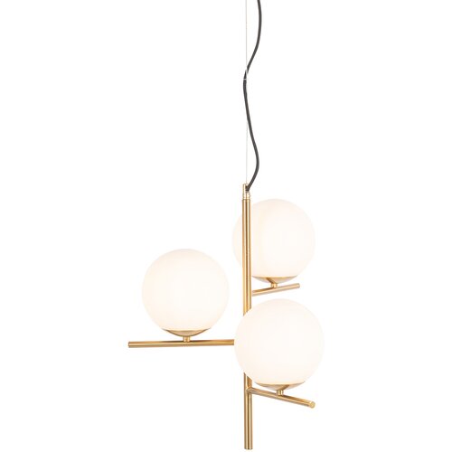 QAZQA Art Deco viseča svetilka zlata z opalnim steklom 3-light - Flore Cene
