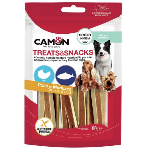 Camon Treat & Snack trakovi s pi&scaron;čancem in ribo - 80 g Cene