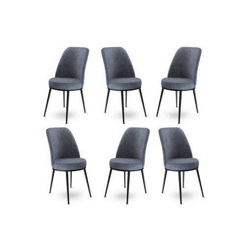 Hanah home Set 6 trpezarijskih stolica Dexa Sivo-Crni Cene