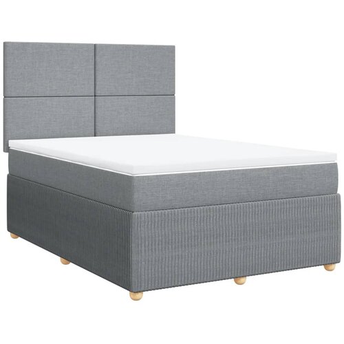 Maison Chic Box spring postelja - Vzmetna postelja z vzmetnico svetlo siva 140x200 cm blago SL24201, (21891034) Cene