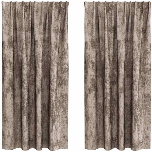 vidaXL Zavesa z zavesami 2 pcs Kapučino 175 x 140 cm Žamet, (5000043659) Cene