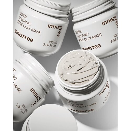Innisfree Super Volcanic Pore Clay Mask čistilna maska za obraz iz ilovice za glajenje kože in zmanj&amp;scaron;anje por 100 ml Slike