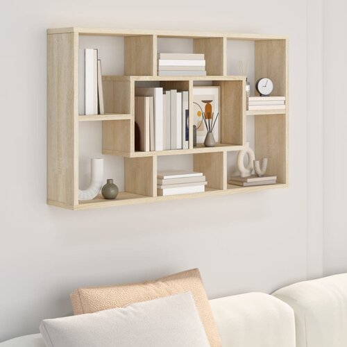 vidaXL Stenska polica sonoma hrast 85x16x52,5 cm konstruiran les Cene