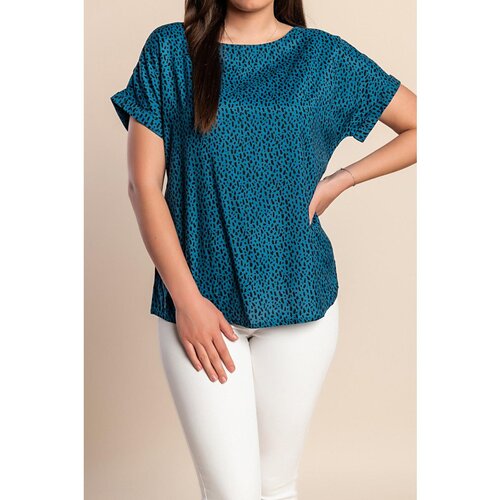 Fenzy Plus Size Bluza S Potiskom, Petrol Cene