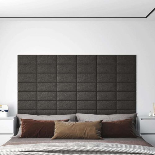 vidaXL Stenski paneli 12 kosov temno sivi 30x15 cm blago 0,54 m² Cene