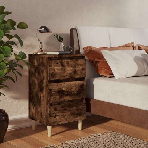 Noćni ormarići s drvenim nogama 2 kom boja hrasta 40x35x69 cm Cijene