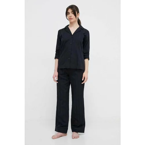 Polo Ralph Lauren Pamučna pidžama boja: crna, pamučna