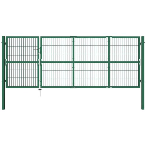  Vrtna vrata za ogradu sa stupovima 350x120 cm čelična zelena Cene