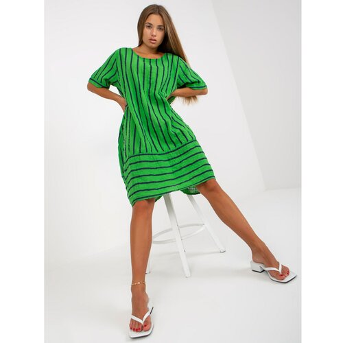 Fashion Hunters Green oversized midi dress with short sleeves Slike