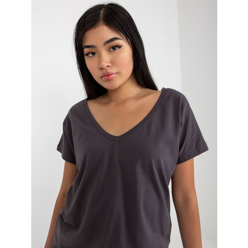 Fashion Hunters Basic Charcoal V-Neck T-Shirt by Emory Cene