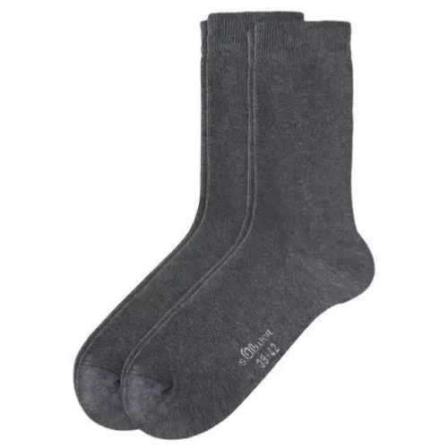 s.Oliver Ženske nogavice Basic Socks 2 para, 39/42, anthracite
