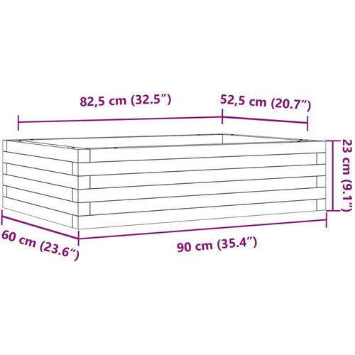  Vrtna sadilica bijela 90 x 60 x 23 cm od masivne borovine Slike
