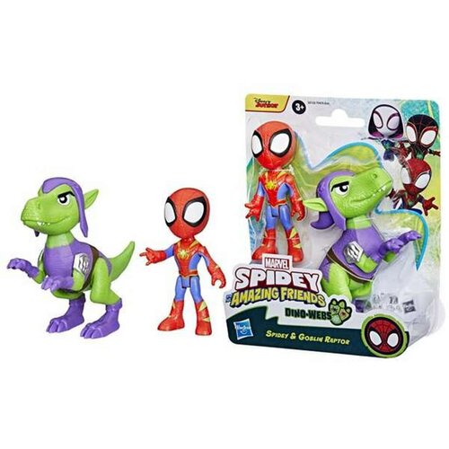 Figure Spidey in njegovi čudoviti prijatelji: Pauk in Goblin Dino-Mreža Akcijska figura Set - Cene