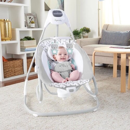 Kids II ingenuity ljulja&amp;scaron;ka za bebe swing and rocker-raylan, 0-9kg Slike